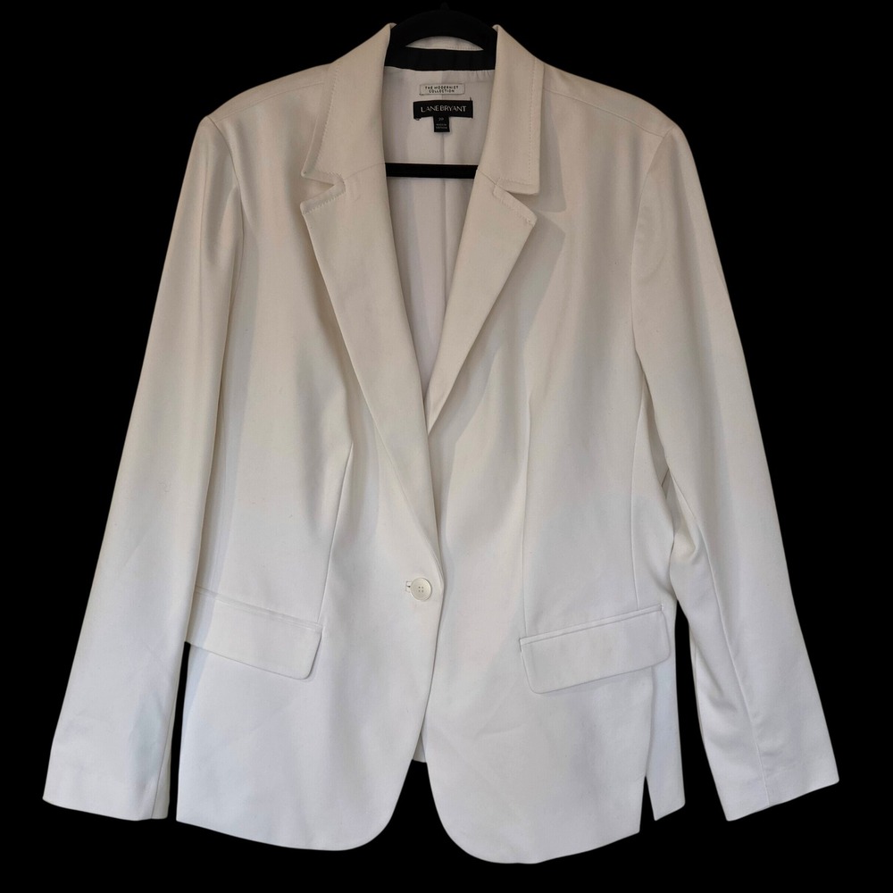 Lane Bryant Modernist Collection White Blazer Jacket Plus Size 20 Office Bridal